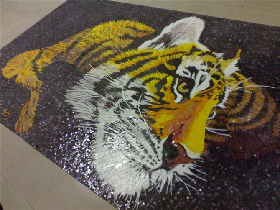 3d animated picture of tiger wall mural