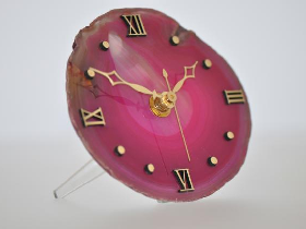Pink Agate Clock