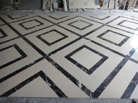 Checkered Diamond Marble Floor