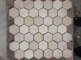 Hexagon Marble Mosaic with Different Finishes 003