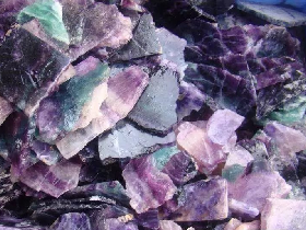 Violet Fluorite Slice and Chips