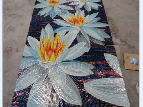 handcut glass mosaic mural 006
