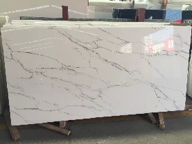 Crystallized Stone Arabescato White Marble Look