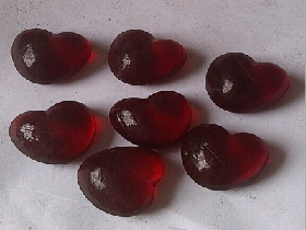 Heart Shape Red Glass Pebbles
