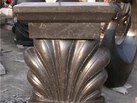 Brown Marble Column Pedestal