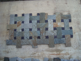 Bone Design Slate Mosaic Tile