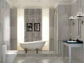 Grey Vein Crystallized Stone Bathroom