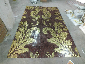 Gold Mixed with Brown Mosaic Tile Tree
