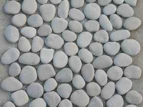 White Flat Pebble Stone Meshing Tile