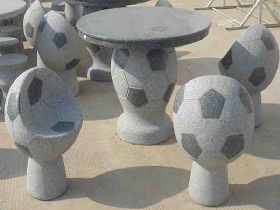 Granite Football Shape Table and Chair