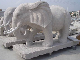 Stone Elephant Statue 003