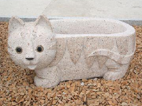 Granite Cat Planter