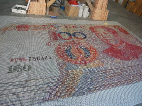 RMB Paper Currency Art Mosaic