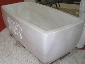 Polished White Marble Tub