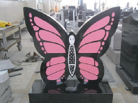 Butterfly Granite Memorial Stone