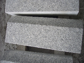 Flamed Silver Grey Granite Kerbstone with Bevel