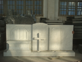 White Marble Cross Monument