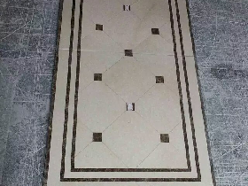 Marble Corridor Flooring Waterjet Seamless