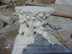 White Marble Carving Column Pedestal