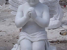 White Marble Memorial Carving
