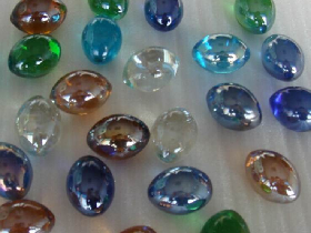 Reflective Oval Glass Beads