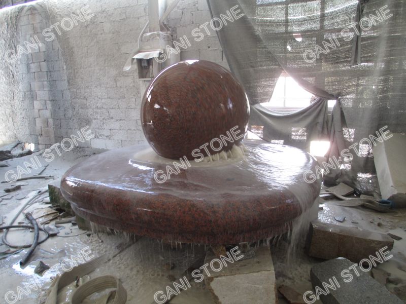 Red Granite Fortune Ball Fountain Packing