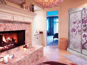 Pink Quartz Fireplace Mantle