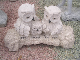 Granite Owls Sculpture 004