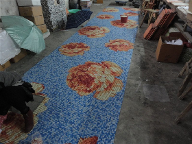 Rose Glass Mosaic for Swimming Pool