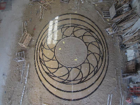 marble inlay waterjet medallions