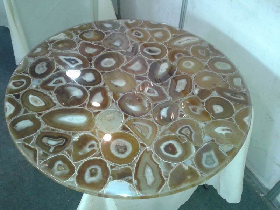Yellow Agate Round Table Top