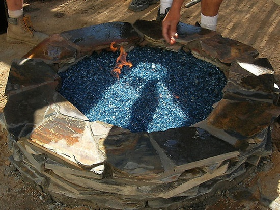 Blue Firepit Glass Rocks