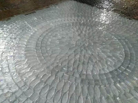 White and Transparent Glass Mosaic Circle