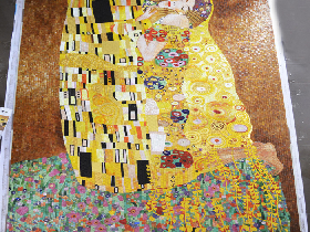 Gustav Klimt Painting Mural Glass Mosaic The Kiss