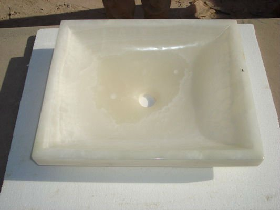 Pure White Onyx Vessel Sink