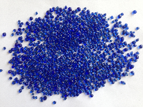 Dark blue glass granules