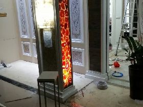 Red Agate Illuminated with LED Panel