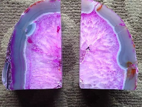 Pink Agate Book Ends