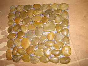 Yellow Polished River Pebble Stone Tile