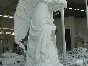 White Marble Sculptural Monument