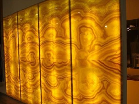Translucent backlit stone decorative wall panels