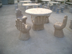 Hand Carving Granite Table and Chair for Outdoor