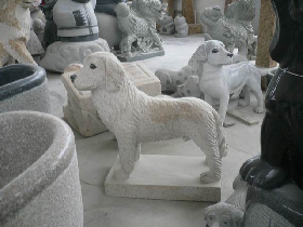 Custom Order Dog Carving in Stone