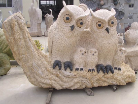 Granite Owls Sculpture 003
