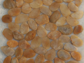 Yellow Sliced Pebble Mosaic Tile