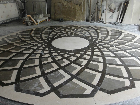 Circular Design Marble Flooring Waterjet