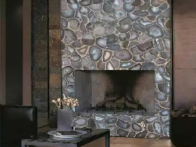 Grey Agate Fireplace Mantle