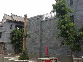 Black Lava Stacked Stone Exterial Wall Cladding Villa Project