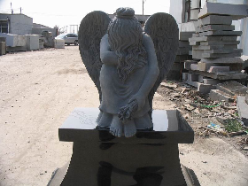 Weeping Angel Granite Gravestone