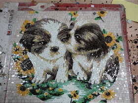 Lovely Puppy Art Mosaic